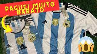 REVIEW CAMISA ARGENTINA HOME 2223  3 ESTRELAS COM PATCH CAMPEÃO DO MUNDO [upl. by Aneerak991]