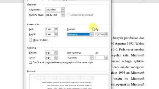 Cara Mengatur Indentasi Pada MsWord [upl. by Gnuy]