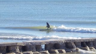 20240218 clean offshore micro swell session great lakes surfing [upl. by Leirbma]