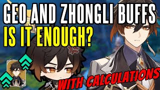 I calculated how much extra DAMAGE Zhonglis BUFF gives  Zhongli and Geo Buffs Genshin Impact [upl. by Erasme286]