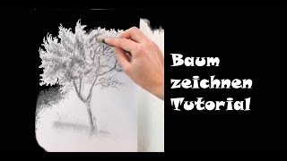 Zeichnen lernen Baum zeichnen mit Bleistift [upl. by Allenrac]