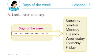 Class 2 English Unit 13 Days of the week Book 2020 [upl. by Angela]