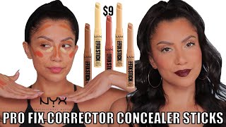 new NYX PRO FIX STICK CORRECTING CONCEALER FULL FACE  WEAR TEST oily skin  MagdalineJanet [upl. by Oninrutas]