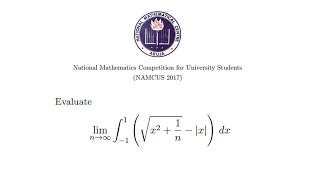 Limit of an Integral  NAMCUS 2017 Q7b [upl. by Kwabena]