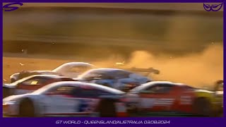 GT World  QueenslandAustralia Race 1 03082024 crash gtworld [upl. by Suzan]