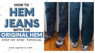 How to hem jeans with the original hem step by step tutorial [upl. by Schroer]