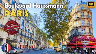 🇫🇷 PARIS Boulevard Haussmann Amasing Walking Tour 4K60 fps [upl. by Lydon]