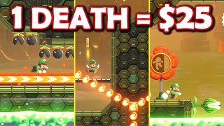 Mario Wonders Hardest Level but 1 Death  25 Dollars [upl. by Anan]