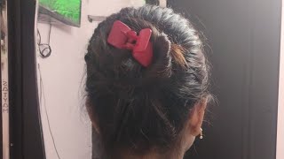 Elegent Bun Hairstyle Using Small Clutcher  Clutcher Hairstyle for Ladies  Simple Juda Hairstyle [upl. by Ynogoham]