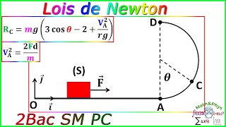 Lois de Newton  2eme Loi de Newton  2 Bac SM  PC  Exercice 3 [upl. by Joleen4]