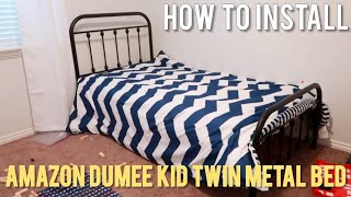 How to Install Amazon Kids Twin Metal DUMEE BF634E Bed w no Instructions [upl. by Denten]