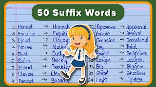 50 Suffix words  Suffix words in English  Suffix words [upl. by Griseldis927]