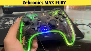 Zebronics MAX FURY Transparent RGB LED Illuminated Wired Gamepad  Unboxing And Review [upl. by Bryant796]