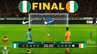 Nigeria vs Côte dIvoire FINAL  Penalty Shootout 2024  African Cup of Nations 2023  PES Gameplay [upl. by Airyt]