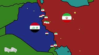 Iran VS Iraq  Edited mapping [upl. by Nared336]