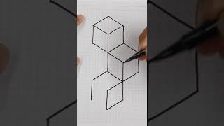 ✅ Dibujos 3D  Como Dibujar CUBOS en 3D Fácil  3D Drawing [upl. by Furey]