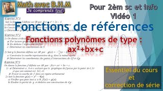 Fonctions de références polynômes de 2ème degrés et parabole résumé de courscorrection série [upl. by Rafaelita]