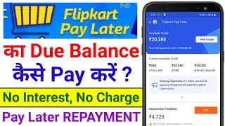 Flipkart Pay Later Payment Kaise Kare 2022  How to Pay Flipkart Pay Later Due Balance [upl. by Akerley]