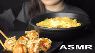 ASMR CHEESY SPICY KOREAN RAMEN amp TAKOYAKI No talking EATING SOUNDS  BEEKO ASMR [upl. by Pat]