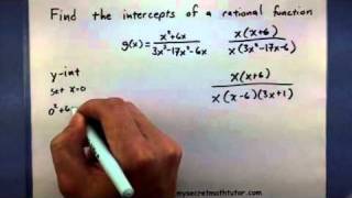 PreCalculus Find the intercepts of a rational function [upl. by Caasi]