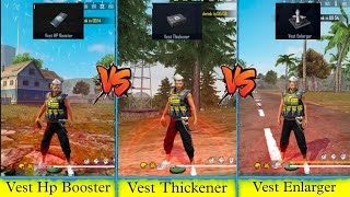 VEST HP BOOSTER VS VEST THICKENER VS VEST ENLARGER DAMAGE TEST IN FREE FIRE  MAMPI FF OFFICIAL [upl. by Kinghorn]