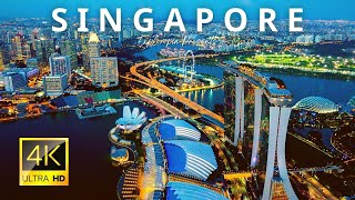 Singapore 🇸🇬 in 4K ULTRA HD 60FPS at night by Drone [upl. by Owades]