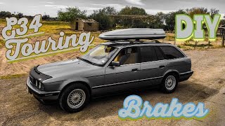 BMW e34 Brake Pad Replacement [upl. by Trisa941]