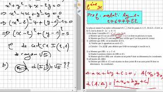 géometrie analytique équation dun cercle 2éme science exercice corrigé [upl. by Robenia]