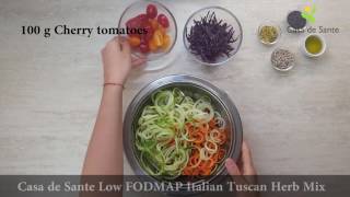 Low FODMAP Spiralized Veggie Salad with Quinoa Recipe [upl. by Ruhtua]