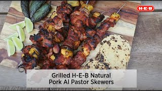 Grilling with Jess Pryles Grilled HEB Natural Pork Al Pastor Skewers [upl. by Heshum]