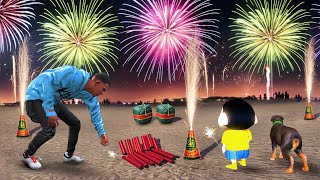 GTA 5  FRANKLIN and SHINCHAN Celebrate DIWALI Fireworks In GTA 5 [upl. by Aurel]