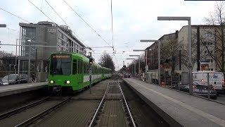 ÜSTRA Führerstandsmitfahrt  Linie 8 Hauptbahnhof  MesseNord  Alltag auf der Messelinie [upl. by Ritch]