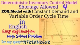 The EOQ Model with different rates of demand  Deterministic Inventory Model  without Shortage [upl. by Udale555]