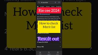 Rie cee 2024 How to check merit list 🤔  cee exam rie [upl. by Ylim]