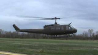 UH1H Huey startup and flyby [upl. by Aikenat]