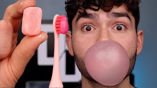 DIY Bubble Gum vs Hubba Bubba Toothbrush [upl. by Phylys36]