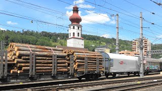 Bahnhof Feldkirch Ausfahrt Railjet RJX 869 amp gemischter Güterzug m Taurus Richtung Tirol Innsbruck [upl. by Kassel546]