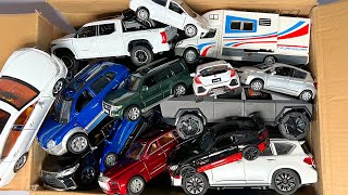 BOX FULL OF Diecast Cars  Toyota Corolla Yaris Nissan Patrol Mercedes Benz Rolls Royce Bus [upl. by Ahseinad]