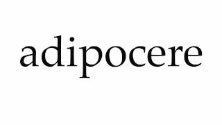 How to Pronounce adipocere [upl. by Wall496]