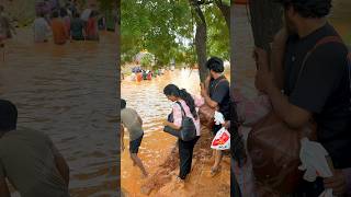 Water floods లో నడుచుకుంటూ 🙏 shorts youtubeshorts shortsfeed shortvideo ytshorts flood [upl. by Neellok]