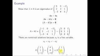 Linear Algebra Eigenvalues and Eigenvectors [upl. by Aik842]