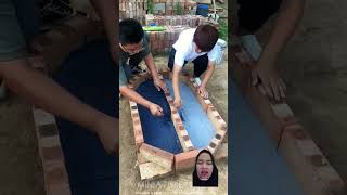 Kamu suka warna apa kolamnya diy woodworking beyblade experiment shortsvideo fishing [upl. by Ynohtnad]