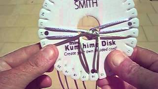 Kumihimo flat braid on round disk [upl. by Arron]