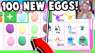 Opening 100 NEW EGGS with Fishyblox in Adopt Me [upl. by Bilow]