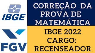 Live  CORREÇÃO DA PROVA IBGE  MATEMÁTICA Gabarito Extraoficial IBGE 2022 [upl. by Nylsaj]