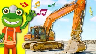 Excavator Song With Gecko  Diggers For Children  Geckos Real Vehicles [upl. by Tteragram]