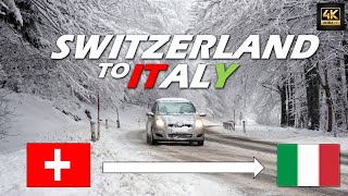 4K Driving the Maloja Pass  Switizerland to Italy  Incredible Alps Winter Landscapes [upl. by Mechelle763]