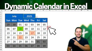 How to Make Interactive Calendar in Excel  Basic Formulas and Fully Customizable [upl. by Alba]