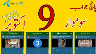 9 October 2023 questions and answers  My Telenor TODAY Answers [upl. by Ahsai701]