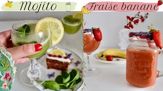 SMOOTHIE FRAISE BANANE amp MOJITO 🍋 Recette simple et rapide 🍹 [upl. by Asina]